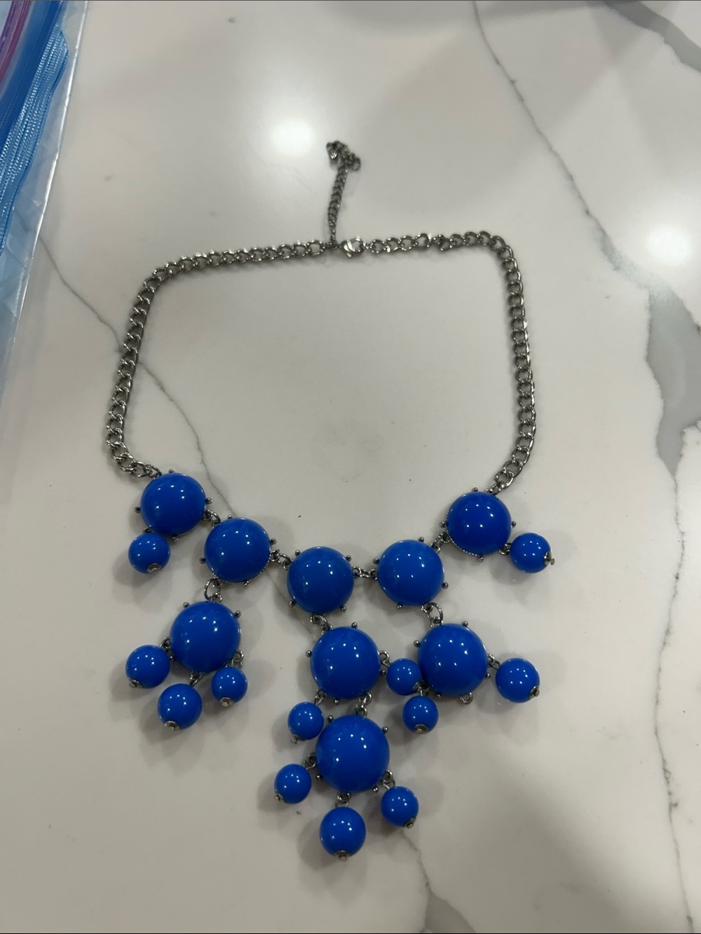 Blue Statement Bib Necklace - Unbranded